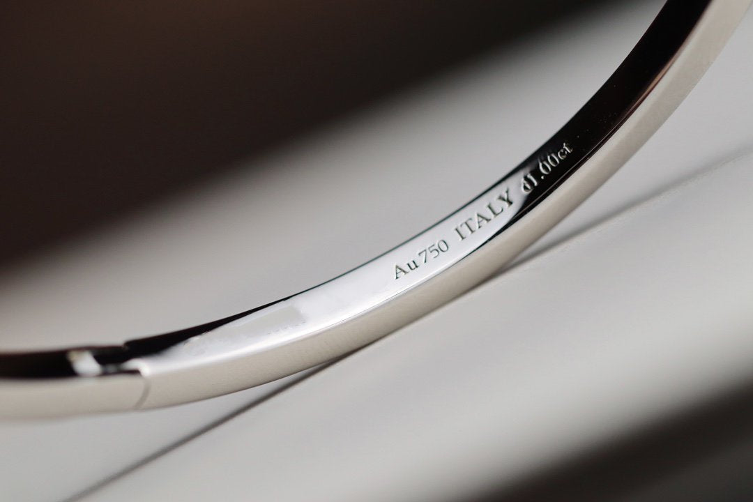 [Clover Jewelry]NARROW T1 HINGED BANGLE DIAMOND SILVER