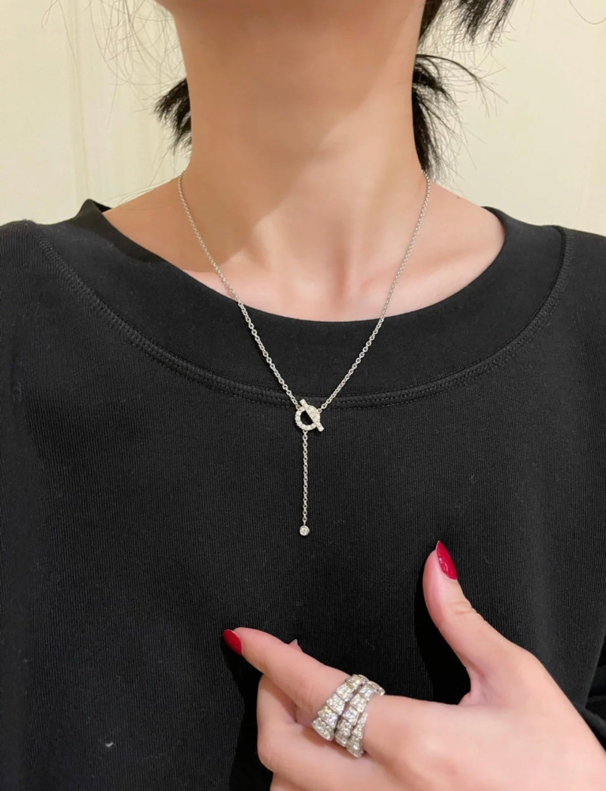 [⭐Clover Jewelry]FINESSE SILVER DIAMOND NECKLACE