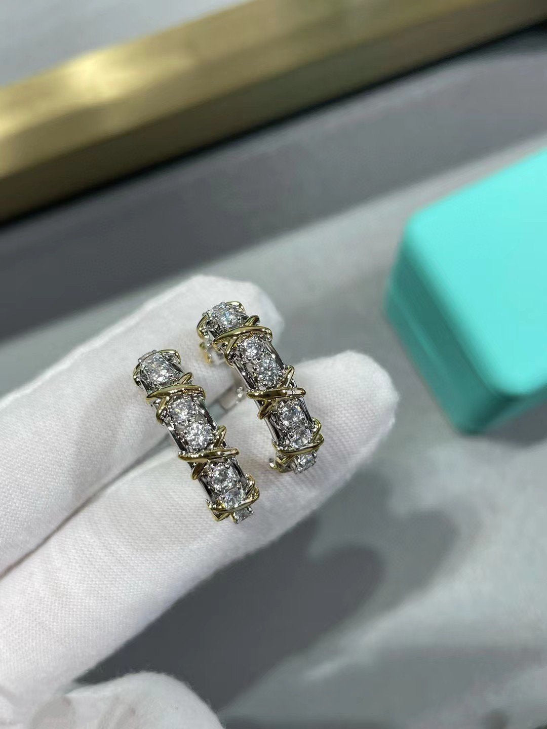 [Clover Jewelry]SCHLUMBERGER GOLD DIAMOND EARRINGS