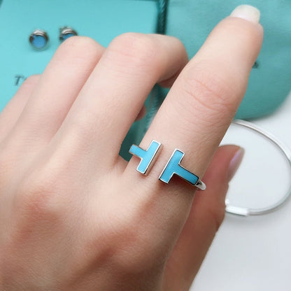 [Clover Jewelry]T SMALL TURQUOISE SILVER RING