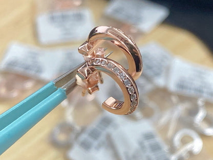 [Clover Jewelry]T1 HOOP DIAMOND EARRINGS