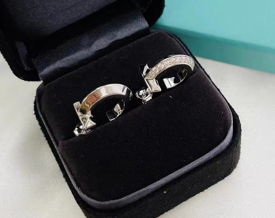 [Clover Jewelry]T1 HOOP DIAMOND EARRINGS