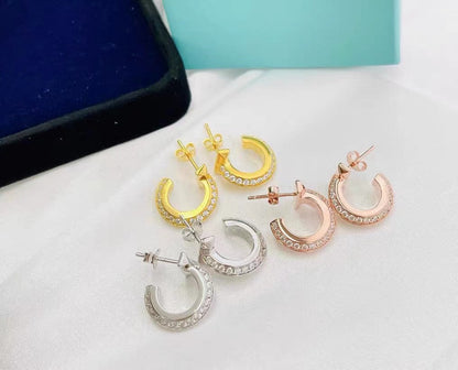 [Clover Jewelry]T1 HOOP DIAMOND EARRINGS
