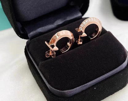 [Clover Jewelry]T1 HOOP DIAMOND EARRINGS