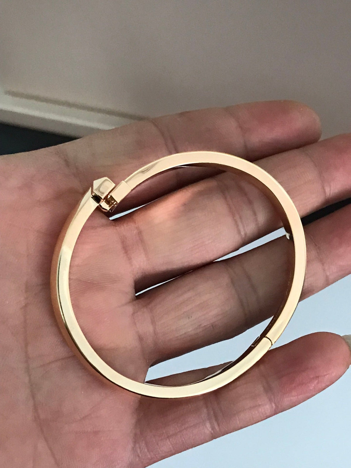 [Clover Jewelry]T1 WIDE DIAMOND HINGED BANGLE PINK GOLD