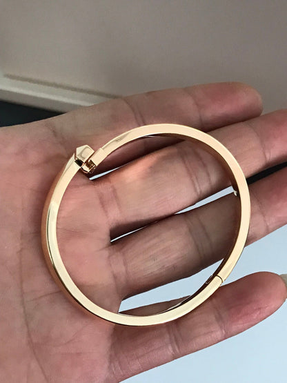 [Clover Jewelry]T1 WIDE DIAMOND HINGED BANGLE PINK GOLD
