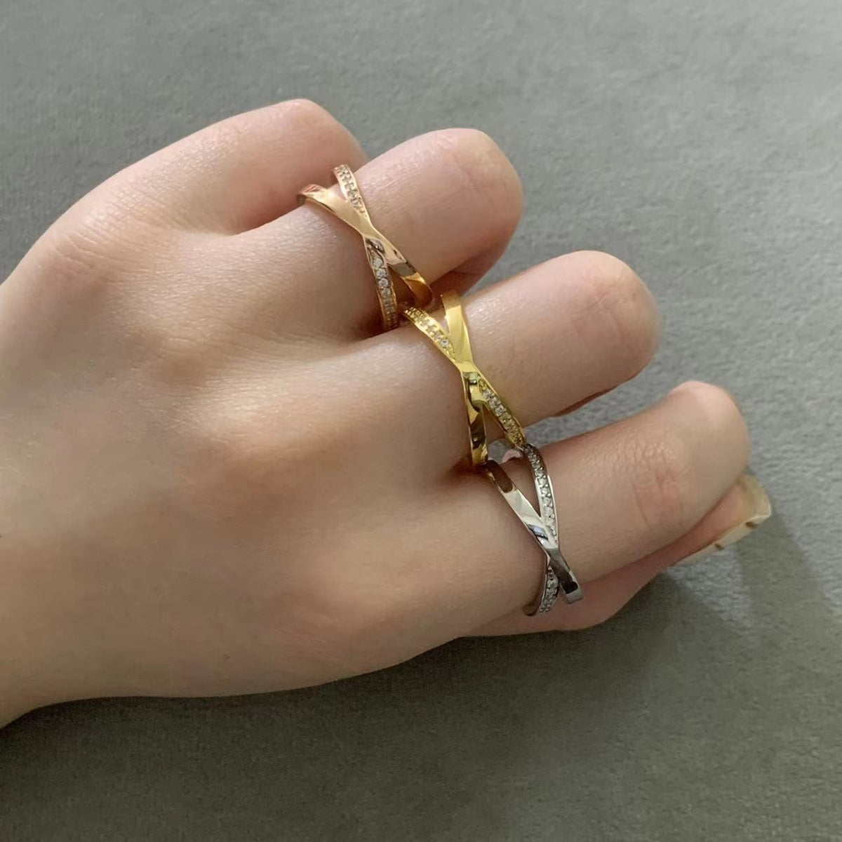 [Clover Jewelry]ATLAS X DIAMOND RING