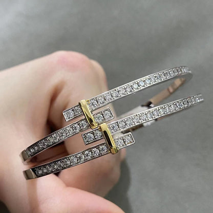 [Clover Jewelry]EDGE DIAMOND GOLD SILVER BRACELET