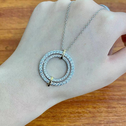 [Clover Jewelry]EDGE DIAMOND GOLD SILVER NECKLACE