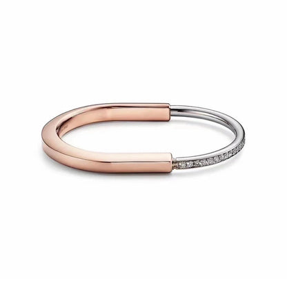 [Clover Jewelry]LOCK PINK GOLD SILVER DIAMOND BRACELET