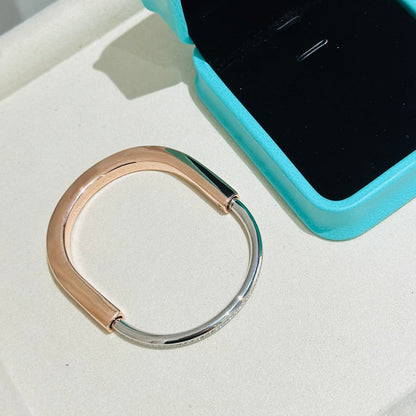 [Clover Jewelry]LOCK PINK GOLD SILVER DIAMOND BRACELET