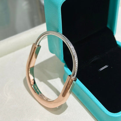 [Clover Jewelry]LOCK PINK GOLD SILVER DIAMOND BRACELET