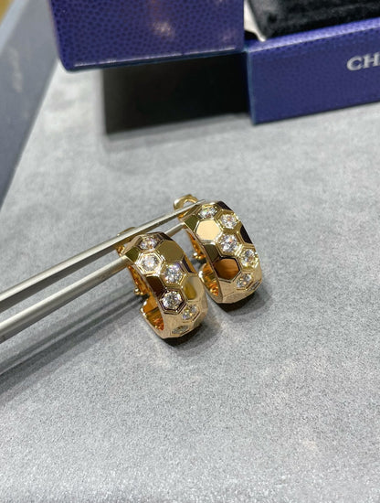 [⭐Clover Jewelry]BEE LOVE DIAMOND HOOP EARRINGS