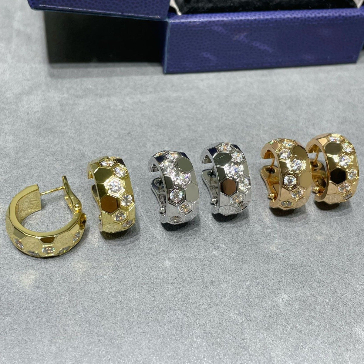 [⭐Clover Jewelry]BEE LOVE DIAMOND HOOP EARRINGS