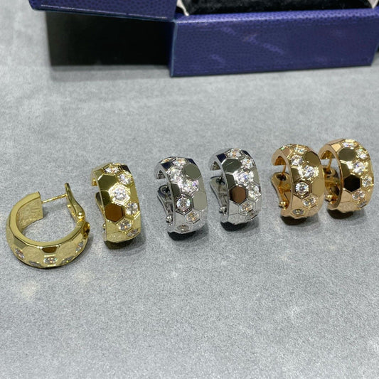 [⭐Clover Jewelry]BEE LOVE DIAMOND HOOP EARRINGS