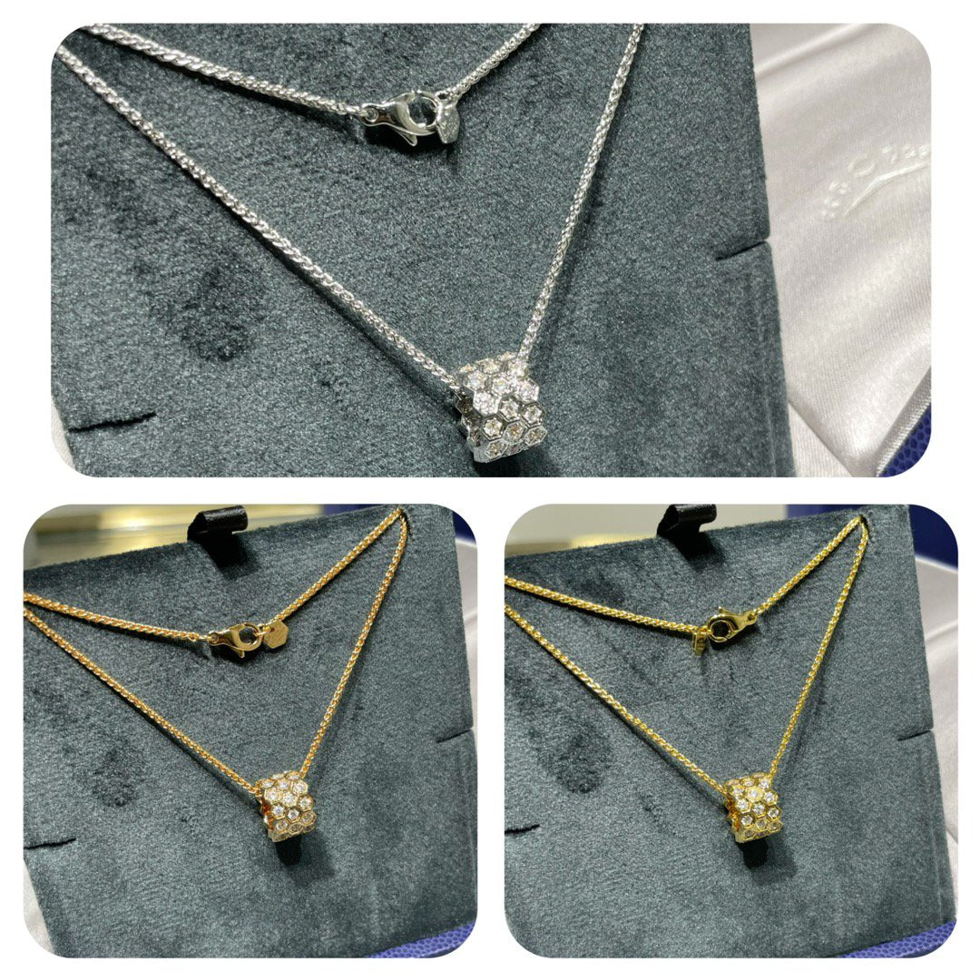 [⭐Clover Jewelry]BEE LOVE DIAMOND PAVED 3 ROW NECKLACE