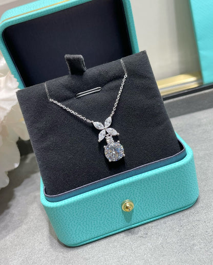 [Clover Jewelry]VICTORIA PENDANT SILVER DIAMOND NECKLACE