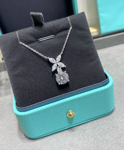 [Clover Jewelry]VICTORIA PENDANT SILVER DIAMOND NECKLACE