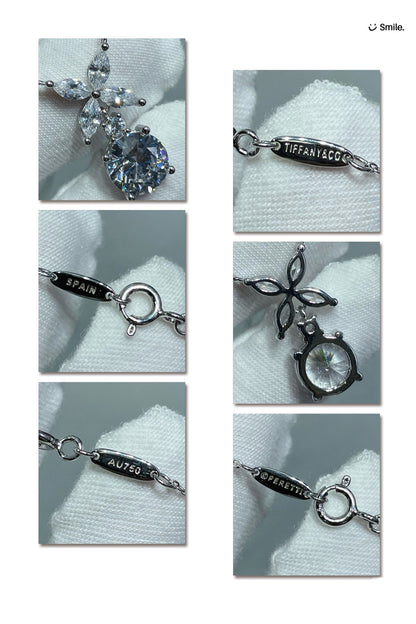 [Clover Jewelry]VICTORIA PENDANT SILVER DIAMOND NECKLACE
