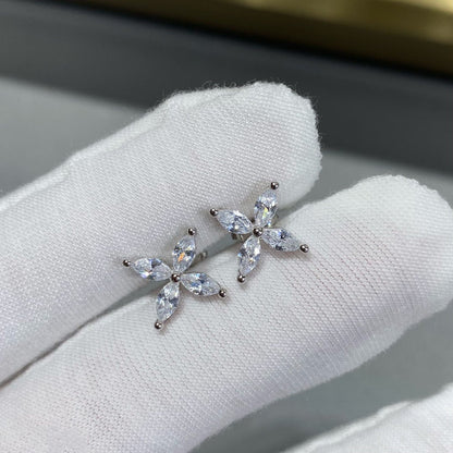 [Clover Jewelry]VICTORIA SILVER DIAMOND STUD MINI EARRINGS