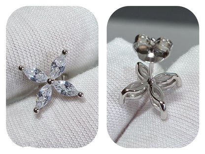 [Clover Jewelry]VICTORIA SILVER DIAMOND STUD MINI EARRINGS