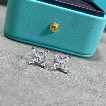 [Clover Jewelry]VICTORIA SILVER DIAMOND STUD MINI EARRINGS
