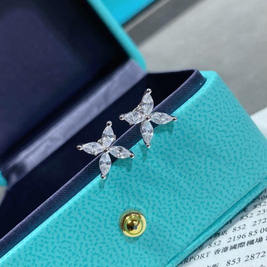 [Clover Jewelry]VICTORIA SILVER DIAMOND STUD MINI EARRINGS