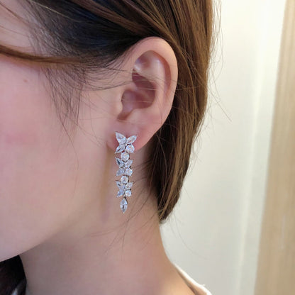 [Clover Jewelry]VICTORIA SILVER DIAMOND DROP EARRINGS
