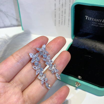 [Clover Jewelry]VICTORIA SILVER DIAMOND DROP EARRINGS