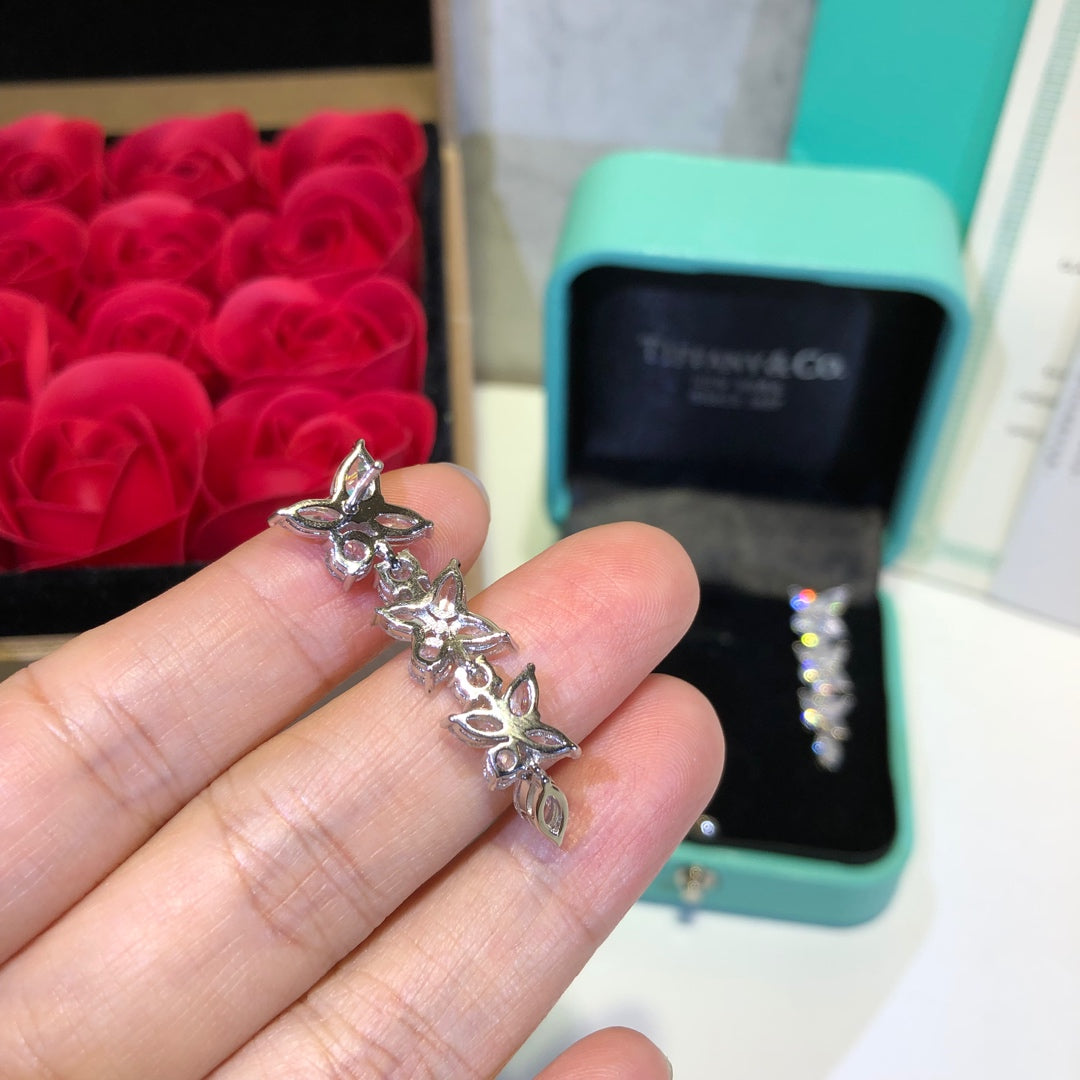 [Clover Jewelry]VICTORIA SILVER DIAMOND DROP EARRINGS