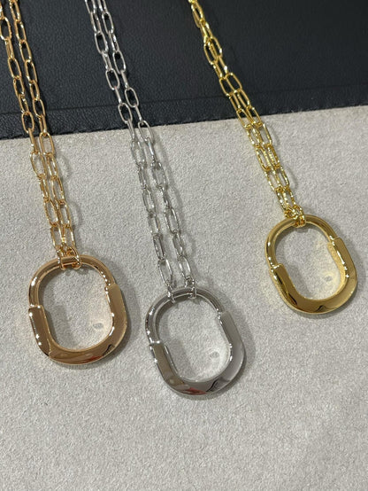 [Clover Jewelry]LOCK MEDIUM PENDANT DIAMOND NECKLACE