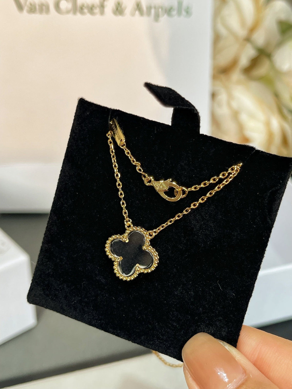 [⭐Clover Jewelry]CLOVER ROCK CRYSTAL ROSE GOLD NECKLACE