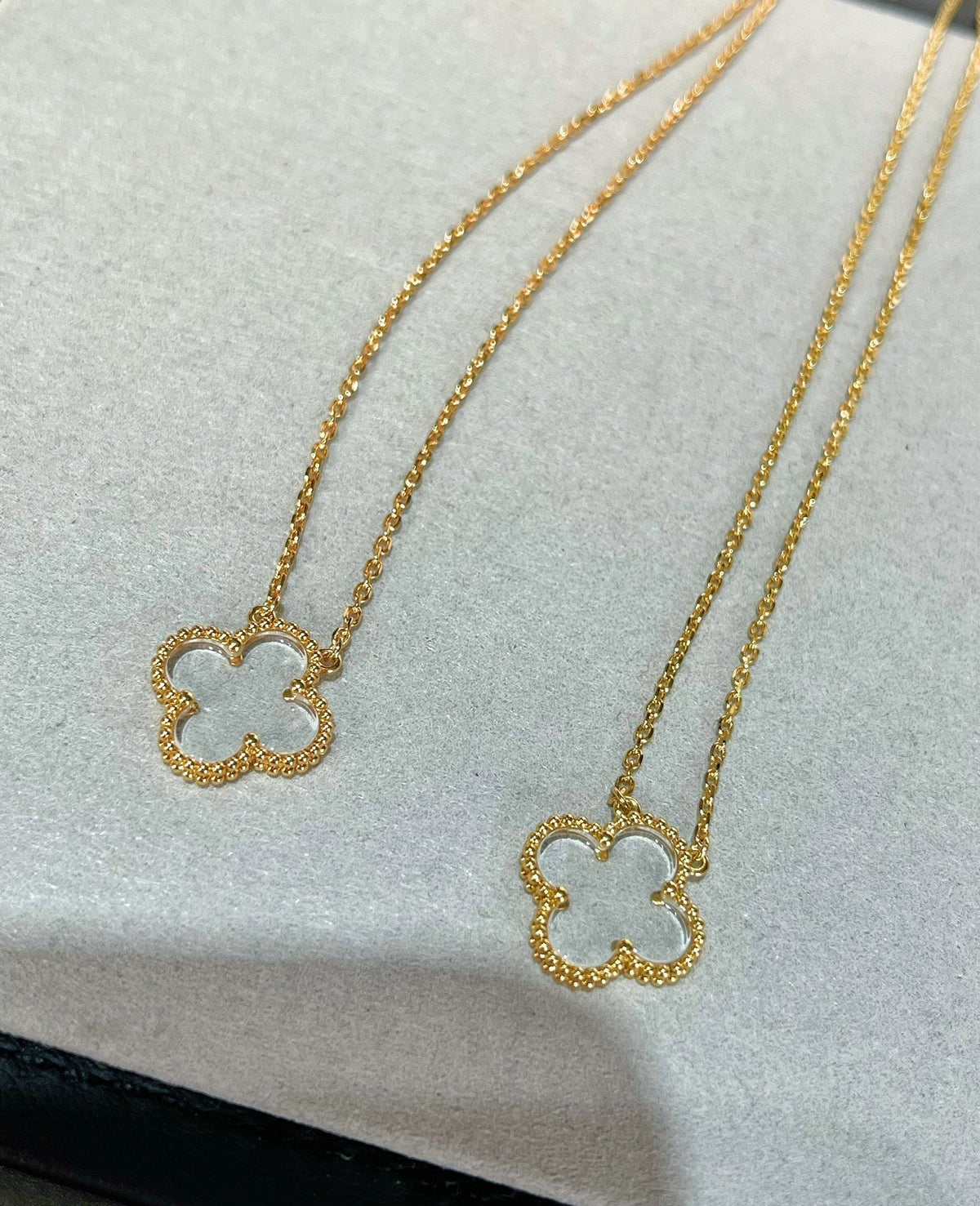 [⭐Clover Jewelry]CLOVER ROCK CRYSTAL ROSE GOLD NECKLACE