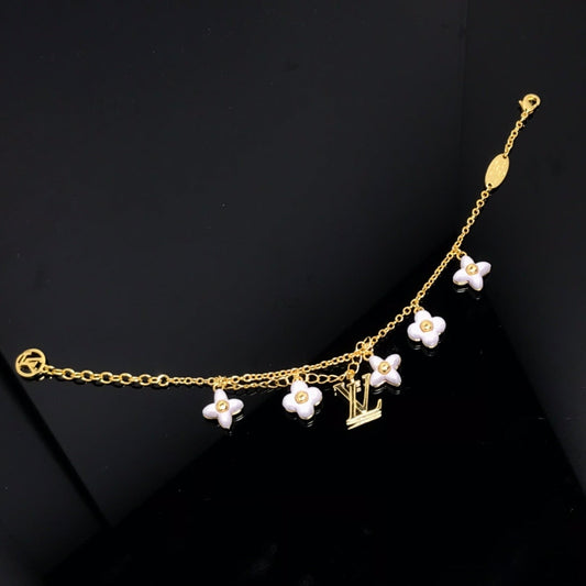 [⭐Clover Jewelry]LOGO 6 MOTIF STAR AND SUN GOLD BRACELET