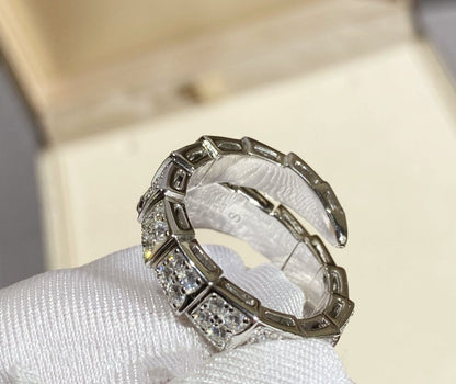 [⭐Clover Jewelry]SERPENTI RING SILVER DIAMOND PAVED