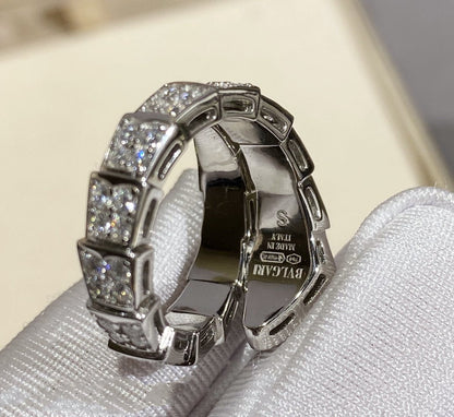 [⭐Clover Jewelry]SERPENTI RING SILVER DIAMOND PAVED