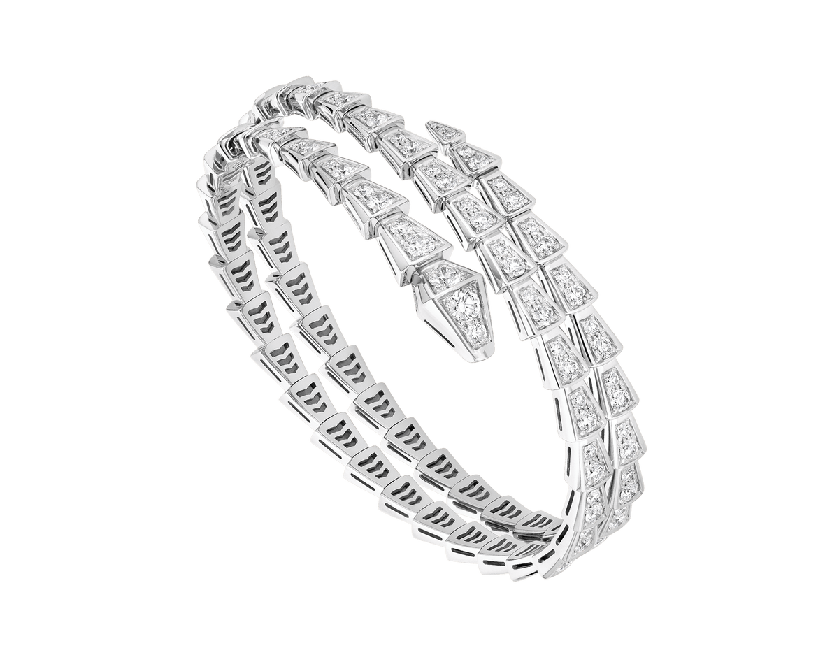 [⭐Clover Jewelry]SERPENTI BRACELET SILVER DIAMOND DOUBLE ROW