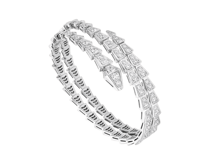 [⭐Clover Jewelry]SERPENTI BRACELET SILVER DIAMOND DOUBLE ROW