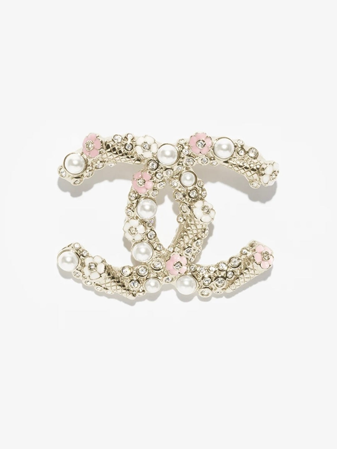 [⭐Clover Jewelry]26C Pink-White Enamel Ice Cream Cone Double C Brooch