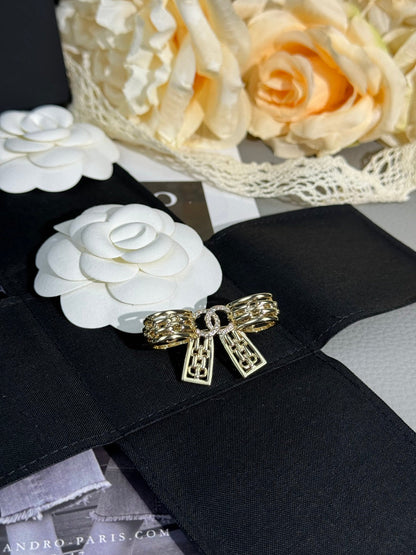 [⭐Clover Jewelry]25K Hollow Bow Brooch