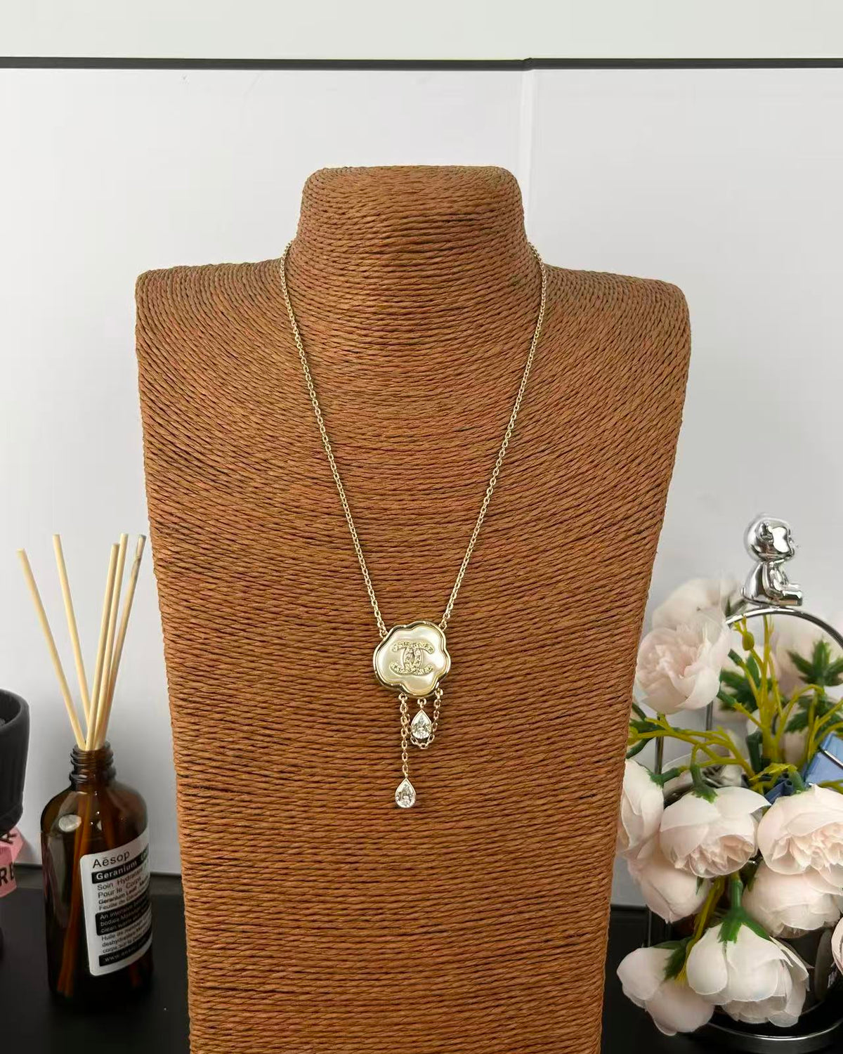 [⭐Clover Jewelry]Cloud Pearl Mother-of-Pearl Diamond Chain Pendant Necklace