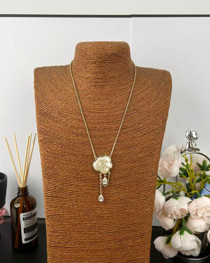 [⭐Clover Jewelry]Cloud Pearl Mother-of-Pearl Diamond Chain Pendant Necklace