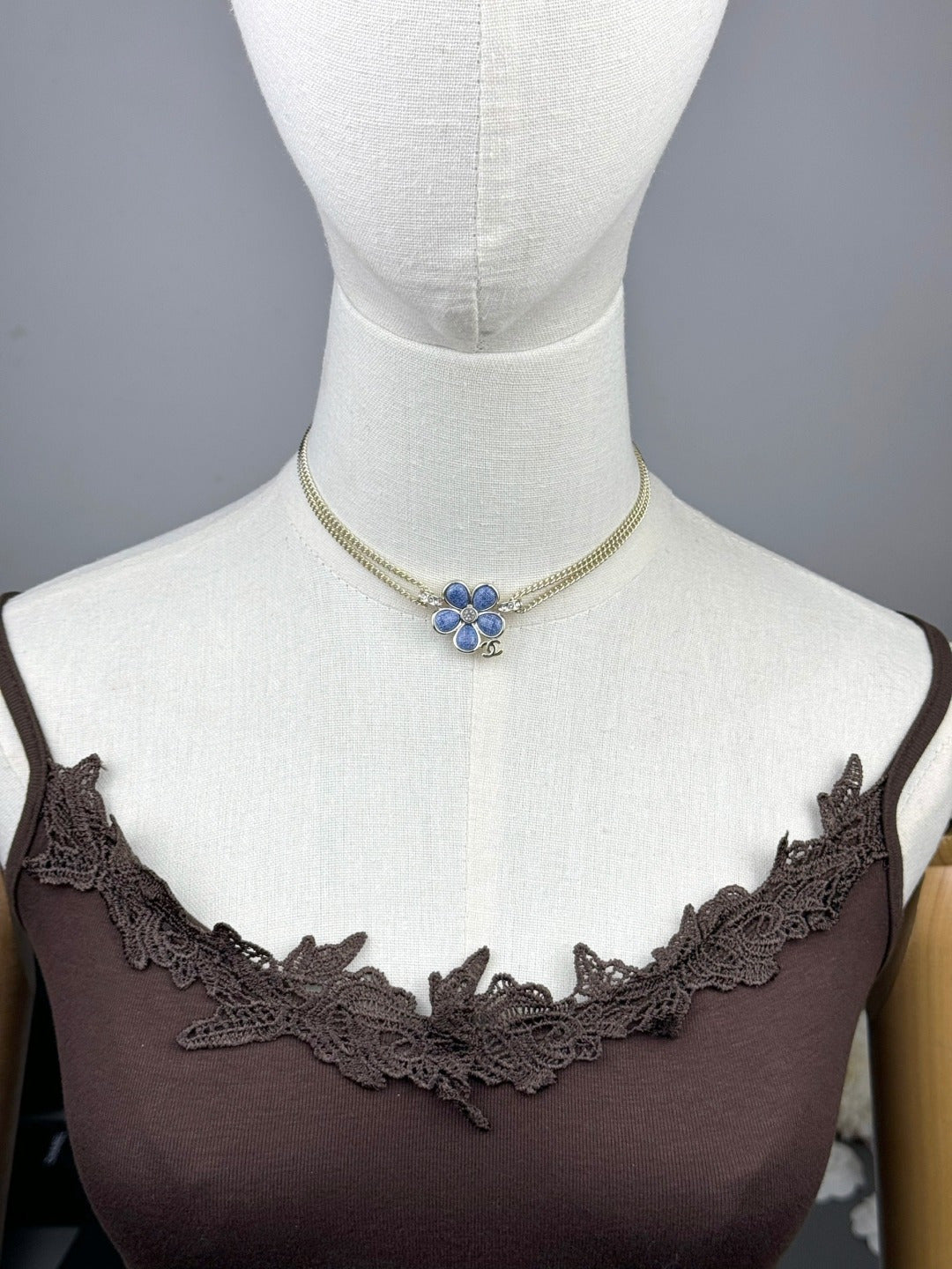 [⭐Clover Jewelry]New Blue Floral Double-Layer Necklace