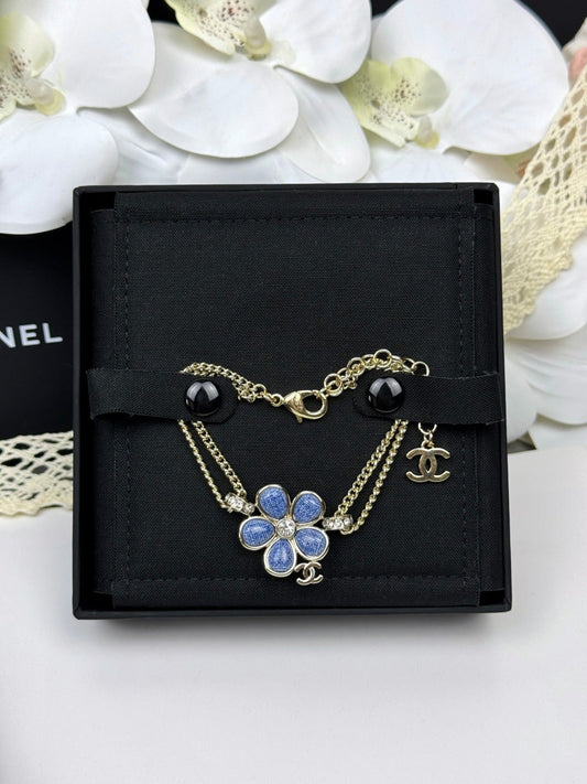 [⭐Clover Jewelry]VOLTE New Blue Floral Double-Layer Bracelet