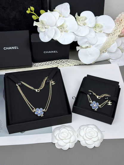 [⭐Clover Jewelry]VOLTE New Blue Floral Double-Layer Bracelet