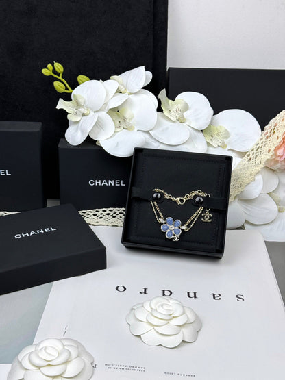 [⭐Clover Jewelry]VOLTE New Blue Floral Double-Layer Bracelet