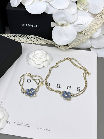 [⭐Clover Jewelry]VOLTE New Blue Floral Double-Layer Bracelet