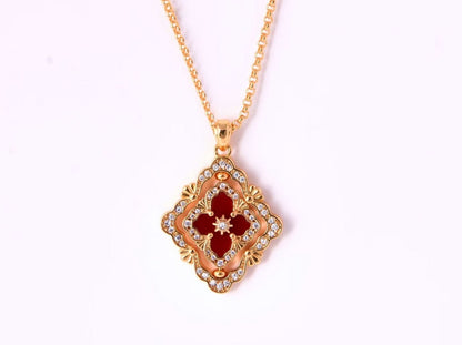[⭐Clover Jewelry] B.C.L ENAMEL ROTATING SINGLE-DIAMOND NECKLACE（Various colors）