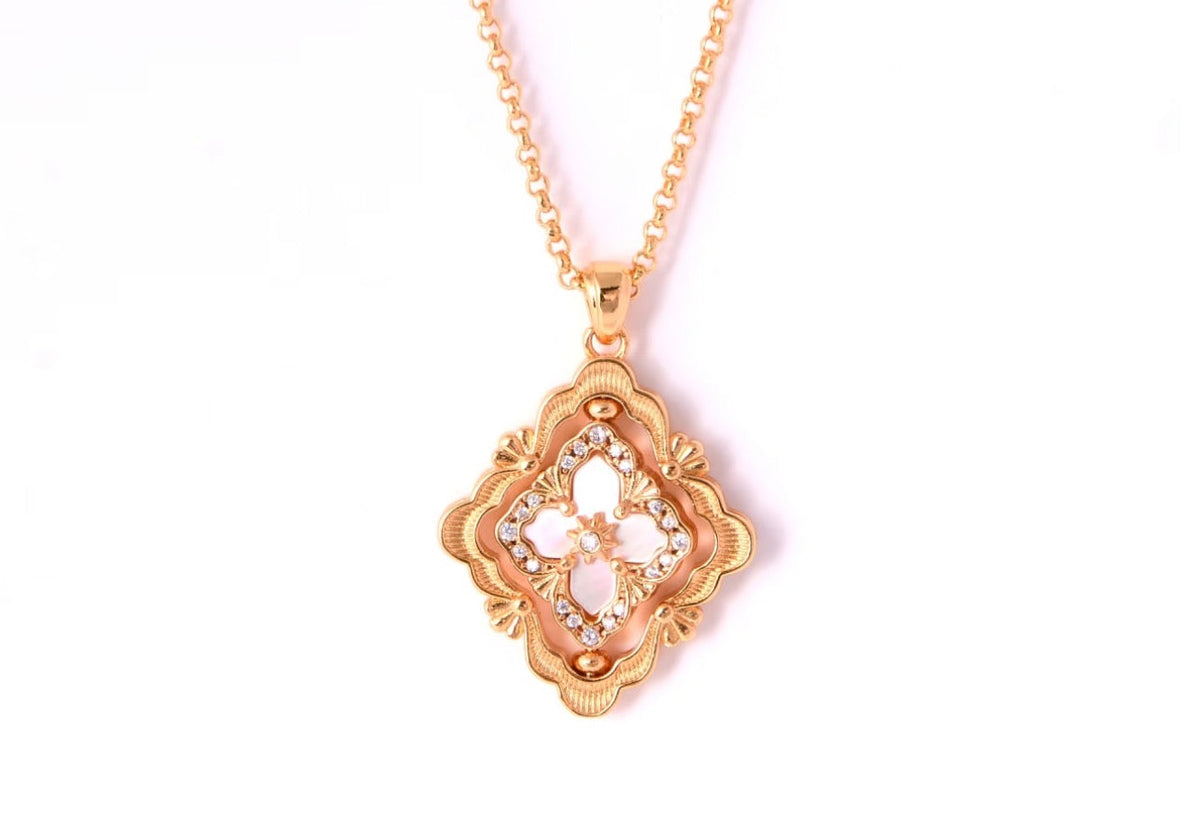 [⭐Clover Jewelry] B.C.L ENAMEL ROTATING SINGLE-DIAMOND NECKLACE（Various colors）