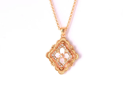 [⭐Clover Jewelry] B.C.L ENAMEL ROTATING SINGLE-DIAMOND NECKLACE（Various colors）